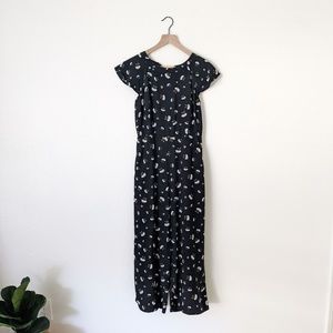 NWOT Loft Lily Tie Back Black Jumpsuit Romper